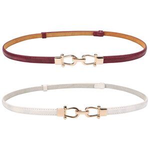 Leather Skinny Women Belt Ladies Thin Waist Belts Plus Size Adjustable 8118